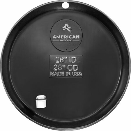AMERICAN BUILT PRO Water Heater Pan, 26 in ID, PreDrilled, Durable HDPE Plastic w Drain Hose Adapter WHP26-1D